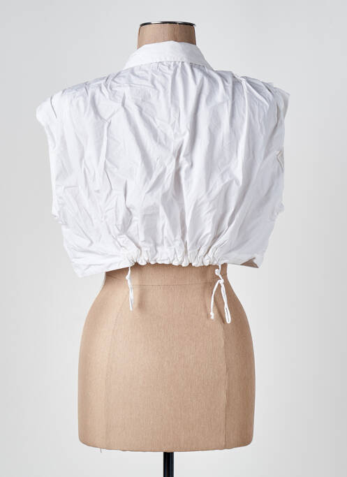 Cămașă țesătură poplin fără mâneci alb ZARA femme