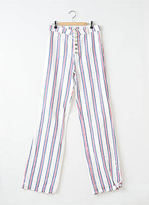 Pantalon drept închidere cu fermoar sub clapetă cu nasturi mărime normală alb ASOS femeie