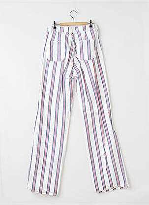 Pantalon drept închidere cu fermoar sub clapetă cu nasturi mărime normală alb ASOS femeie