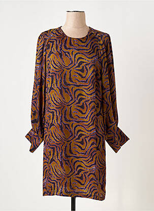 Rochie midi croială fluidă mâneci lungi violet LAUREN VIDAL femeie