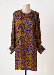 Rochie midi croială fluidă mâneci lungi violet LAUREN VIDAL femme
