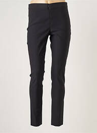 Pantalon slim țesătură poplin talie înaltă negru LAUREN VIDAL femme