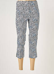 Pantalon trei sferturi elasticitate talie înaltă albastru FICELLE femme