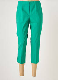 Pantalon trei sferturi elasticitate talie înaltă verde FICELLE femme
