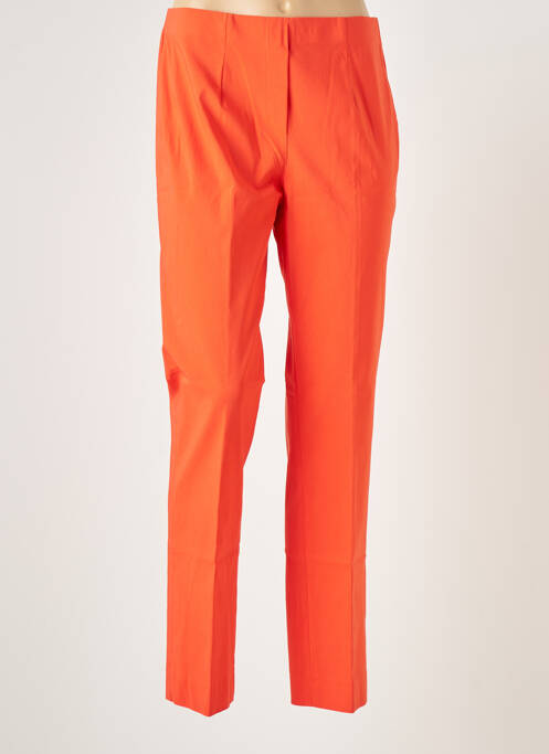Pantalon slim țesătură poplin talie înaltă portocaliu FICELLE femme