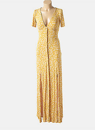 Rochie lungă mâneci scurte mâneci scurte galben ASOS femeie