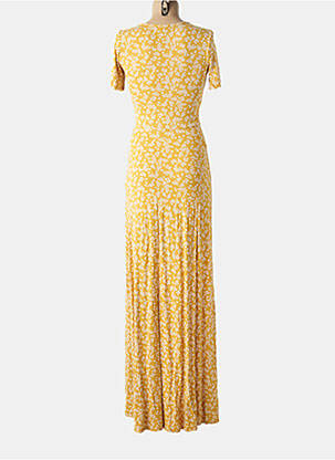Rochie lungă mâneci scurte mâneci scurte galben ASOS femeie