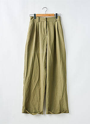Pantalon larg țesătură crep verde TOPSHOP femeie