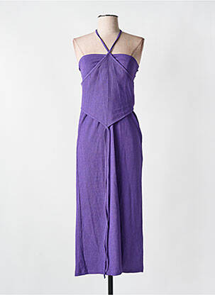 Rochie lungă țesătură crep bretele subțiri violet NA-KD femeie