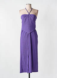 Rochie lungă țesătură crep bretele subțiri violet NA-KD femme