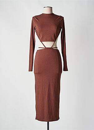 Rochie lungă mâneci lungi mâneci lungi maro ASOS femeie