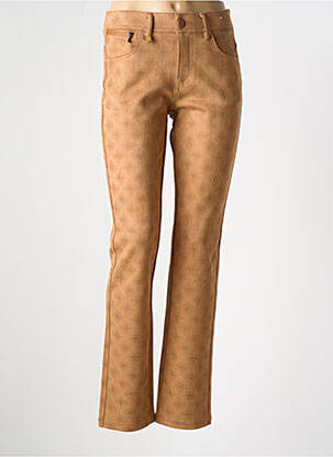 Pantalon slim elasticitate mărime normală bej QUATRE VINGT JOURS femeie