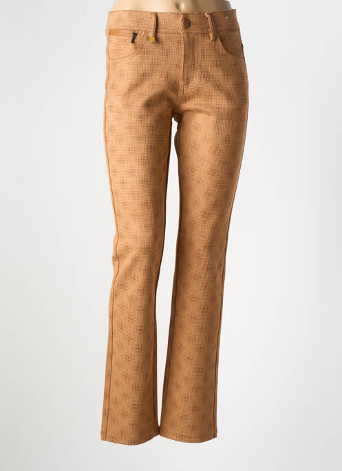 Pantalon slim bej QUATRE VINGT JOURS femeie