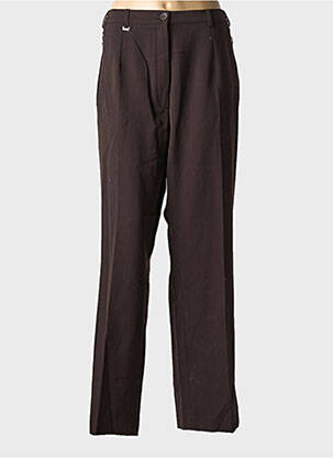 Pantalon drept talie elastică mărime normală maro RICHY femeie