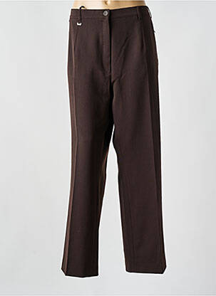 Pantalon drept talie elastică mărime normală maro RICHY femeie