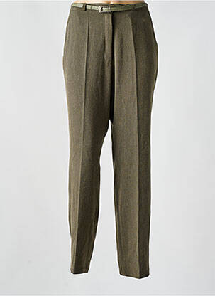 Pantalon drept talie cu cleme talie înaltă verde VICTORIA VELIANI femeie