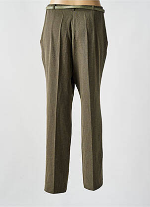 Pantalon drept talie cu cleme talie înaltă verde VICTORIA VELIANI femeie