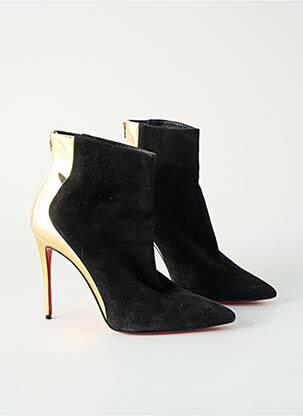 Botine/ghete material neted toc înalt de 10cm și mai mult negru CHRISTIAN LOUBOUTIN femeie