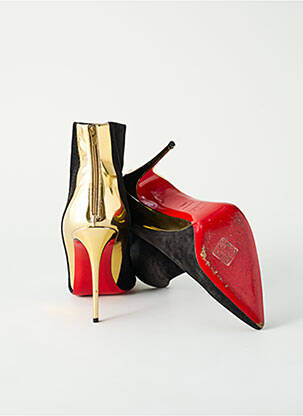 Botine/ghete material neted toc înalt de 10cm și mai mult negru CHRISTIAN LOUBOUTIN femeie