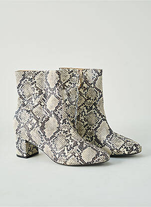Botine/ghete vârf rotund toc de 4 la 6 cm bej LA REDOUTE femeie