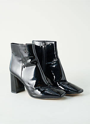 Botine/ghete material neted toc de 7 la 9 cm negru COSMOPARIS femeie
