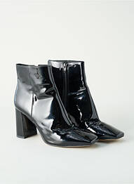 Botine/ghete material neted toc de 7 la 9 cm negru COSMOPARIS femme