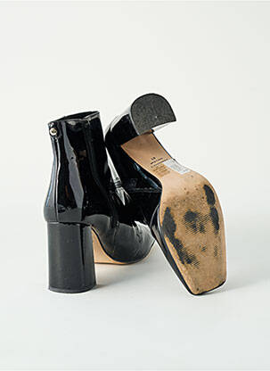 Botine/ghete material neted toc de 7 la 9 cm negru COSMOPARIS femeie