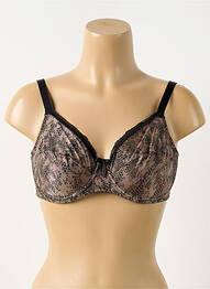 Sutien efect material satinat sutien cupe întregi cu decolteu înalt maro ANTIGEL femme