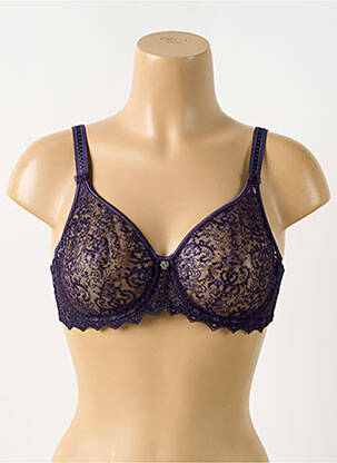 Sutien efect material satinat sutien cupe întregi cu decolteu înalt violet EMPREINTE femeie