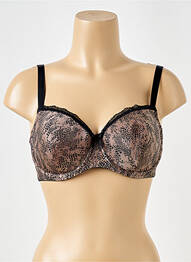 Sutien efect material satinat sutien cupe întregi cu decolteu înalt maro ANTIGEL femme