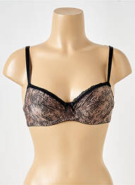 Sutien efect material satinat sutien cupe întregi cu decolteu înalt maro ANTIGEL femme