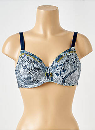 Sutien efect material satinat albastru ANTIGEL femeie