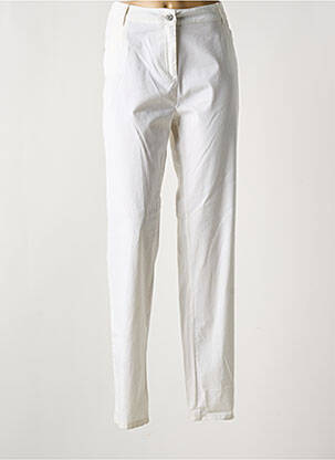 Pantalon drept țesătură poplin mărime normală alb EVER EASY BY JAC JAC femeie