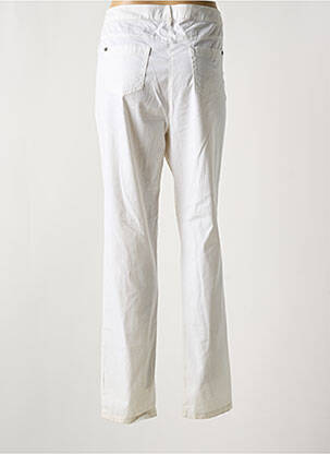 Pantalon drept țesătură poplin mărime normală alb EVER EASY BY JAC JAC femeie