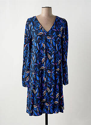 Rochie midi imprimeu floral mâneci lungi albastru ÉTYMOLOGIE femeie