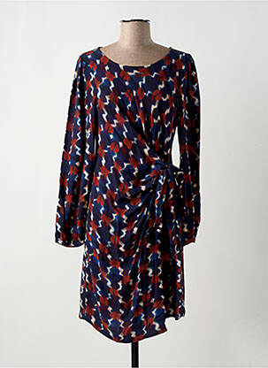 Rochie midi imprimeu fantezie mâneci lungi albastru LA FEE MARABOUTEE femeie