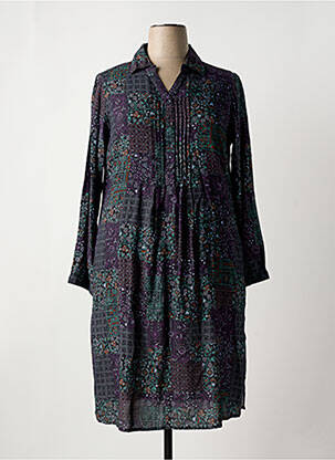 Rochie midi imprimeu floral mâneci lungi violet AGATHE & LOUISE femeie