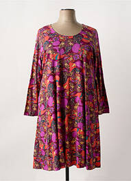 Rochie midi imprimeu floral mâneci lungi violet AGATHE & LOUISE femme