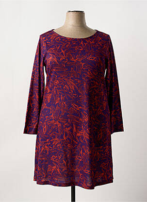Rochie midi imprimeu fantezie mâneci lungi violet AGATHE & LOUISE femeie