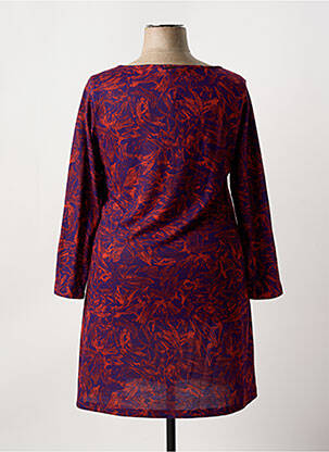 Rochie midi imprimeu fantezie mâneci lungi violet AGATHE & LOUISE femeie