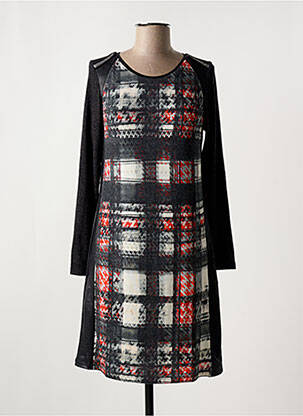Rochie midi imprimeu fantezie mâneci lungi gri CHATELET femeie