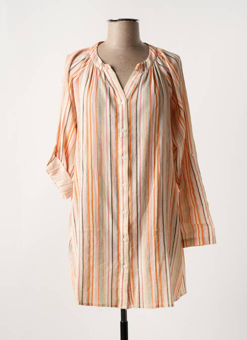 Tunică mâneci lungi țesătură crep portocaliu FRANSA femme