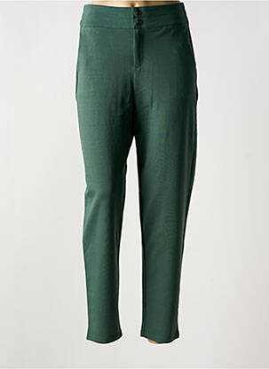 Pantalon slim talie elastică mărime normală verde FRANSA femeie