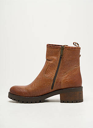 Botine/ghete țesătură satinată toc de 4 la 6 cm maro MINKA DESIGN femeie