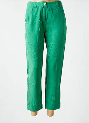 Pantalon 7/8 țesătură poplin mărime normală verde NICE THINGS femeie