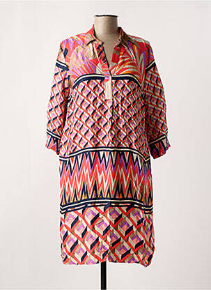 Rochie midi croială fluidă mâneci 3/4 portocalie BETTY BARCLAY femeie