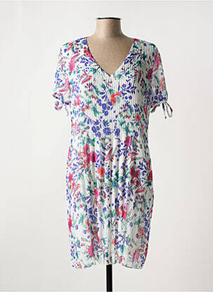 Rochie midi imprimeu floral mâneci scurte alb VIE NOCTURNE femeie
