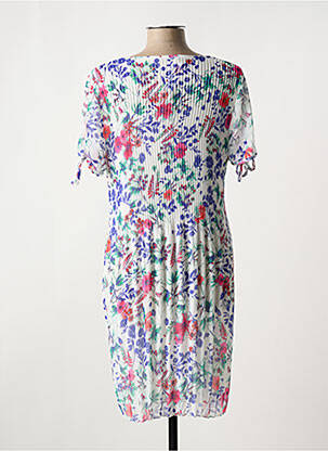 Rochie midi imprimeu floral mâneci scurte alb VIE NOCTURNE femeie