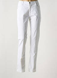 Pantalon slim țesătură poplin mărime normală alb YOULINE femme
