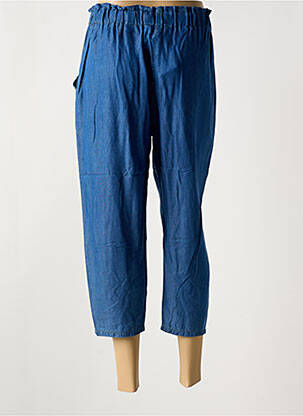 Pantalon 7/8 țesătură poplin mărime normală albastru QUATRE VINGT JOURS femeie